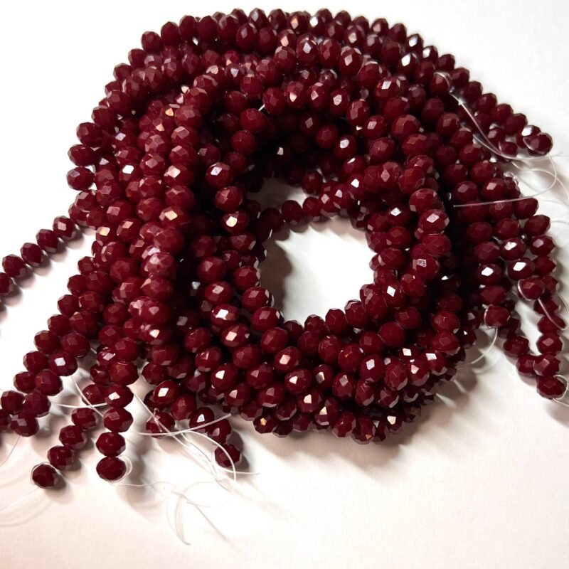Ронделі 6 мм, темно бордово-винний  натуральний