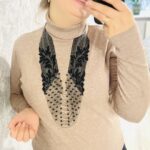 Гердан круговий ''Мереживо чорний по сіром прозорий''